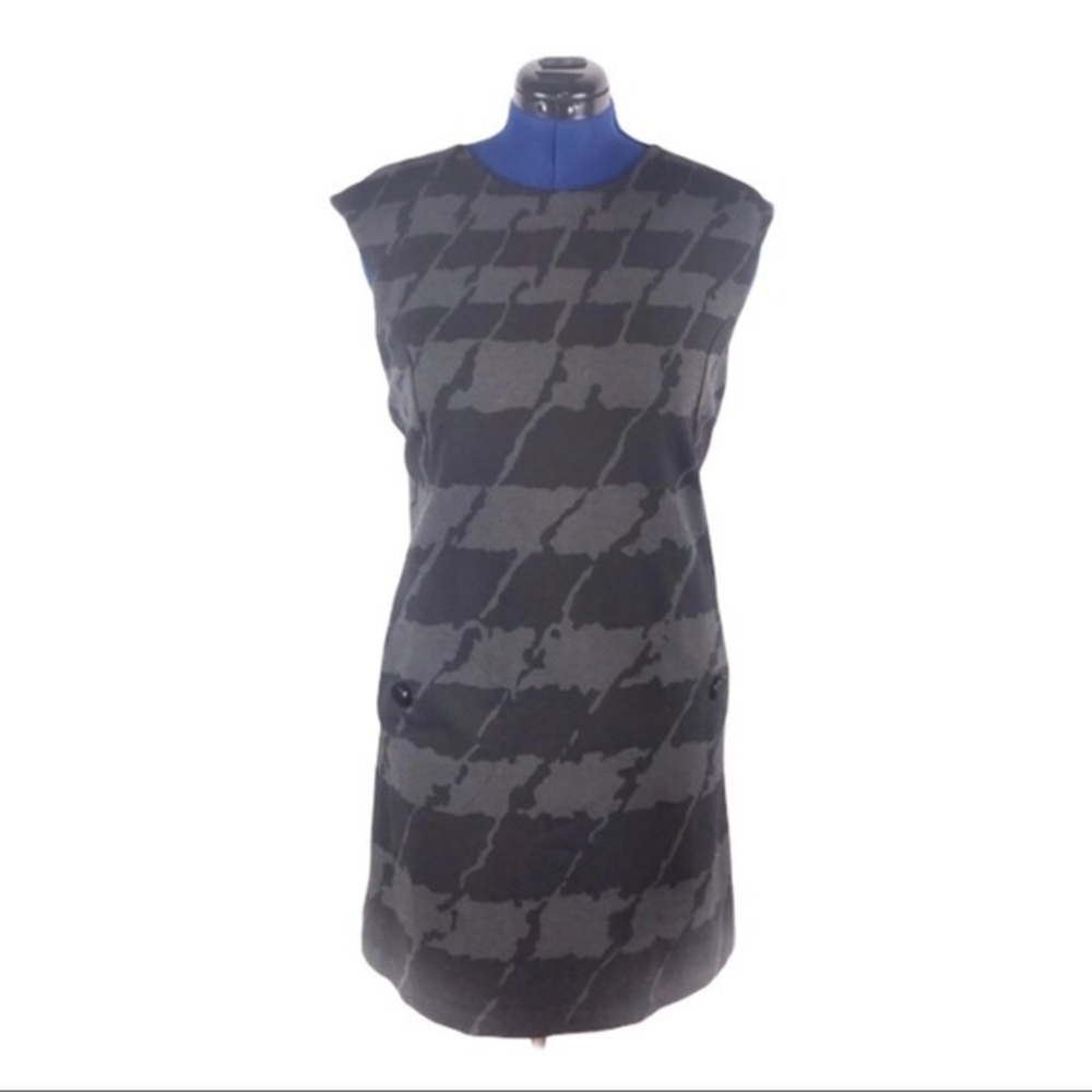 Michael Michael Kors XL‎ grey black retro A line back zipper sleeveless dress